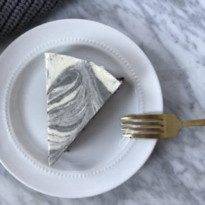 black sesame marble cheesecake