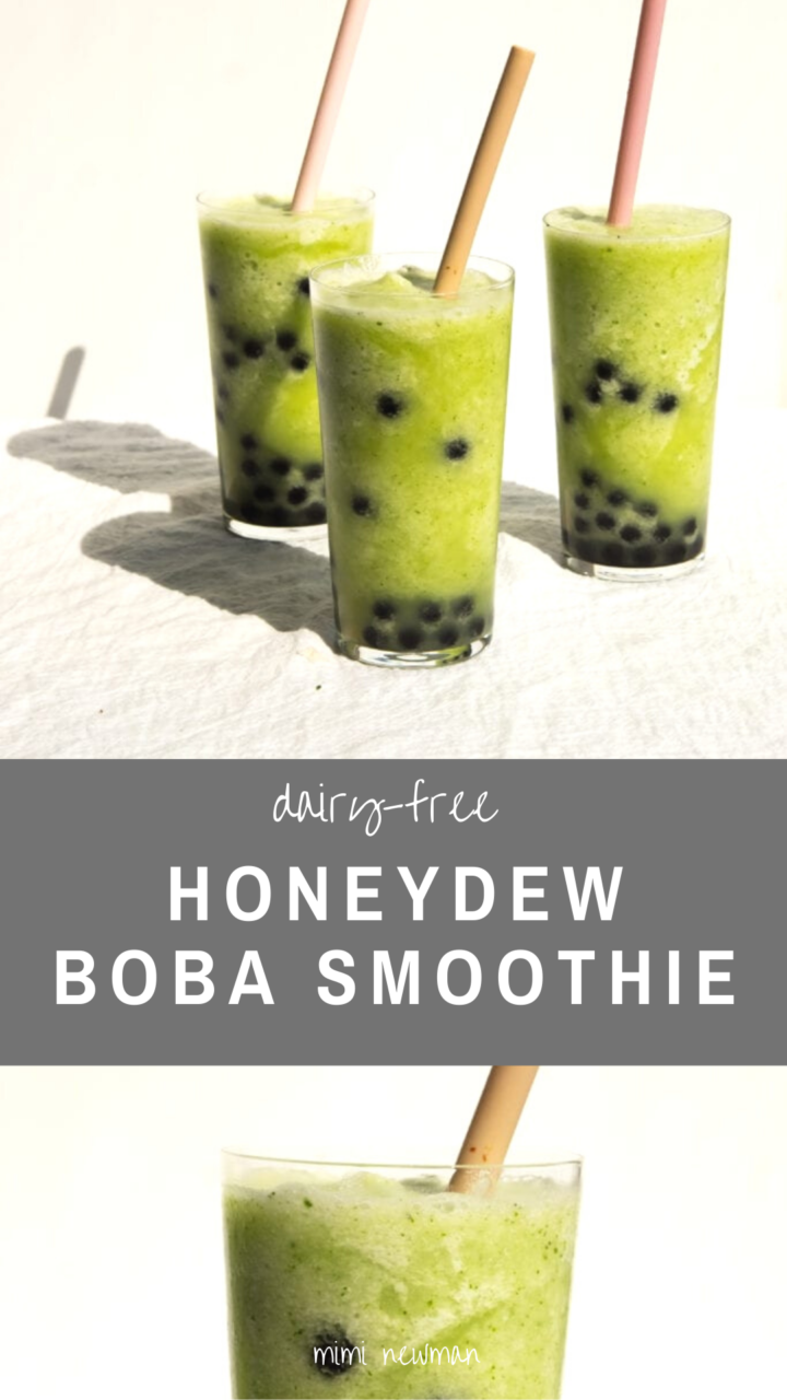 Honeydew Smoothie with Boba