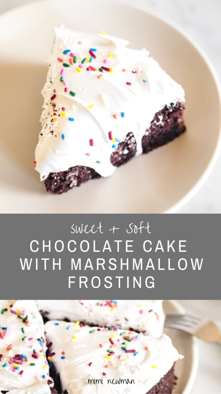 Chocolate Cake with White Marshmallow Frosting Recipe