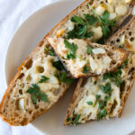 Garlic bread on baguette